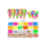 אבני קריסטל 3D לציפורניים - סט 20 גדלים + מכחול סיליקון