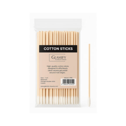 100 יח׳ מקלוני עץ עם צמר גפן 7 ס״מ